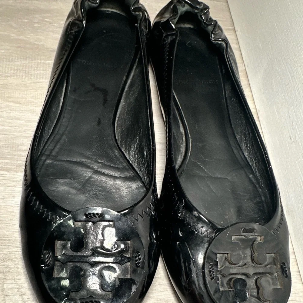 Tory Burch Minnie Travel Ballet black Flats women Sz 5